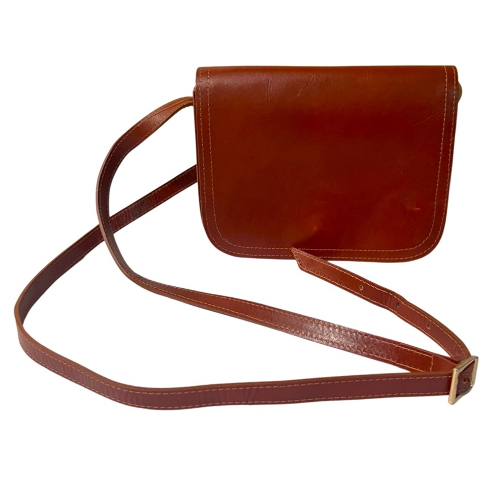 Moscardini Firenze Italy Leather Crossbody Bag in Cognac